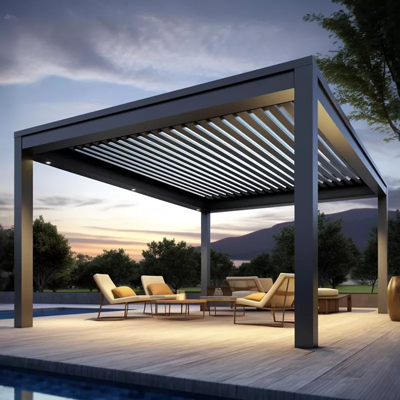 Säädettävä säleikkö alumiinipergola